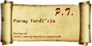 Paray Terézia névjegykártya